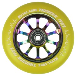 TYE110RWF3, Rueda THUNDER FLUOR de 110mm goma amarilla y nucleo rainbow Metal core