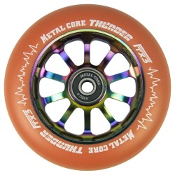 TYE110RWF3, Rueda THUNDER FLUOR de 110mm goma amarilla y nucleo rainbow Metal core