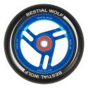 Aluminum wheel RACE black rubber and core blue 100mm Bestial Wolf