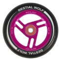 Aluminum wheel RACE black rubber and core pink 100mm Bestial Wolf