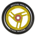 Aluminum wheel RACE black rubber and core yellow 100mm Bestial Wolf