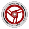 Aluminum wheel RACE white rubber and core red 100mm Bestial Wolf