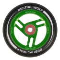 Aluminum wheel RACE black rubber and core green 110mm Bestial Wolf