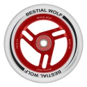 Aluminum wheel RACE white rubber and core red 110mm Bestial Wolf